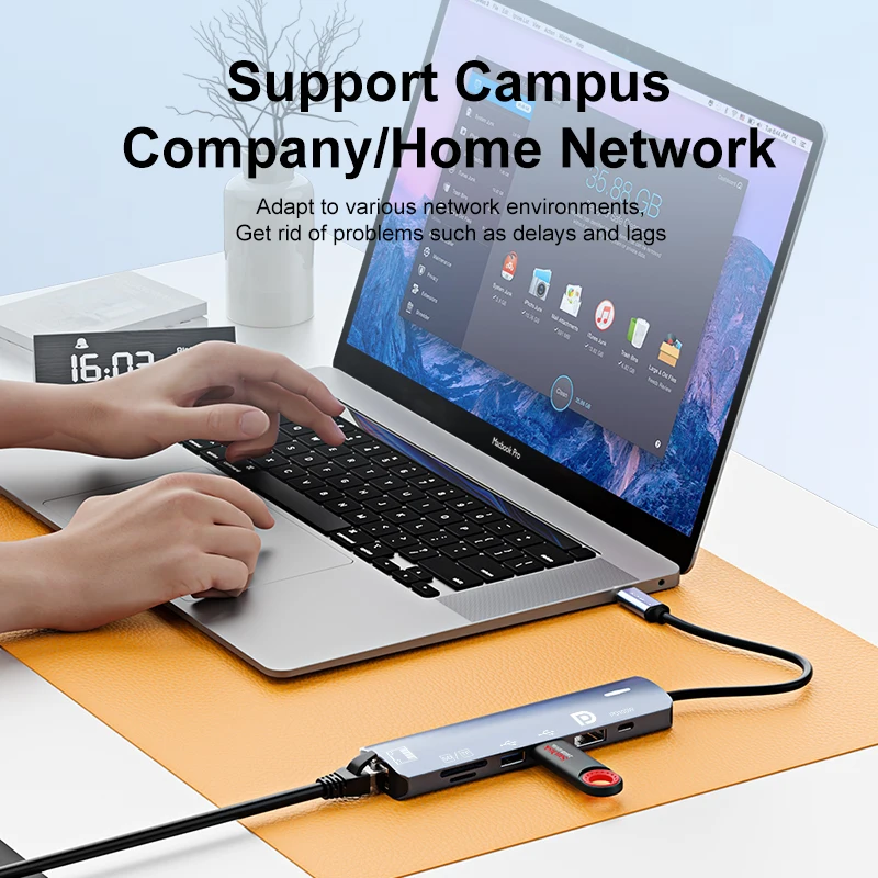 USB C Adapter Multiport 7-In-1 Hub