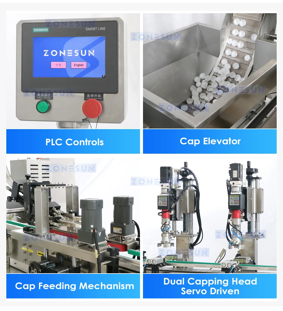 ZONESUN ZS-FAL180B5 Automatic Meat Sauce Paste Filling Capping Production Line