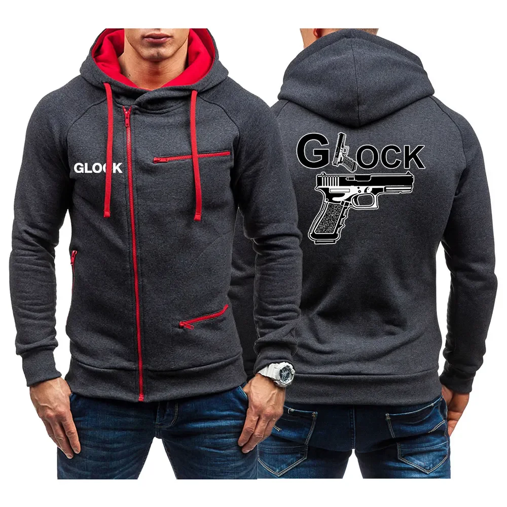 

Glock Perfection Shooting 2024 New Men Sport Hooded Jacket Print Design Casual Comfortable Breathable Zip Fashion Streetwear Coa
