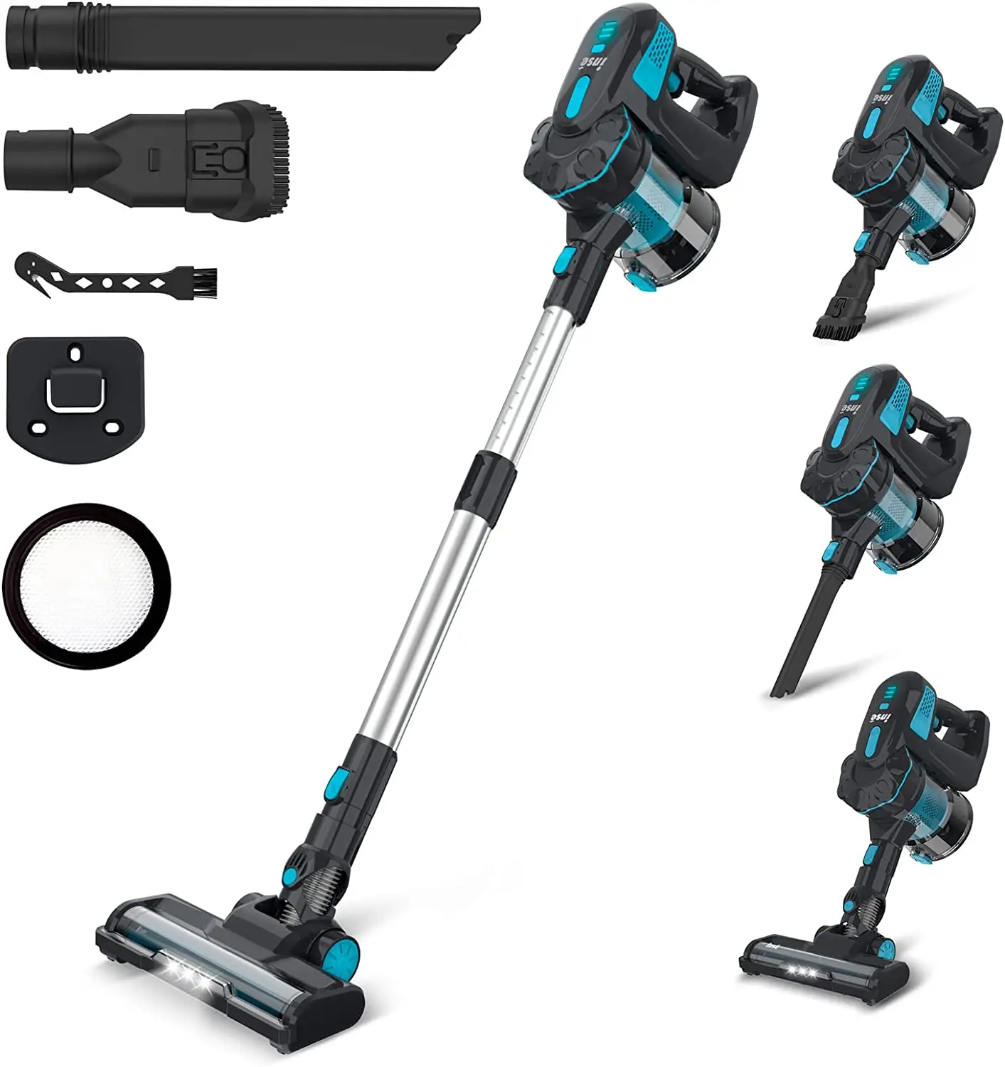 

INSE V70 Cordless Vacuum Cleaner 145W Lightweight Cordless Stick Vacuum Up to 40min Runtime 2200mAh Rechargeable Battery