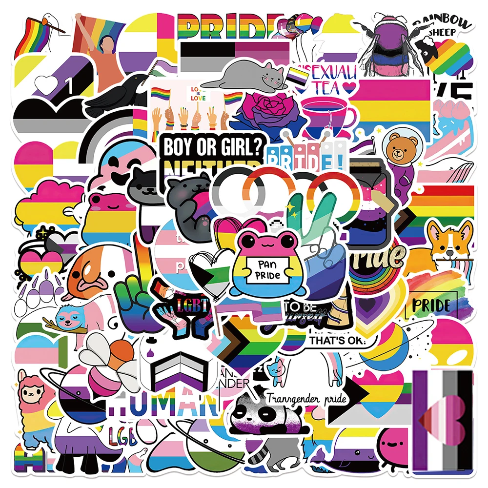 

10/30/50/100PCS Mix Nonbinary Pansexual Transgender Bisexual Asexual Pride Stickers LGBT Skateboard Laptop Guitar Car Sticker