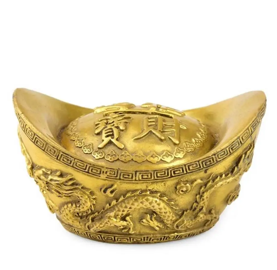 

Copper Statue Pure copper Yuanbao ornament, jinyuanbao deposit jar, living room TV cabinet, home decoration handicraft, copper