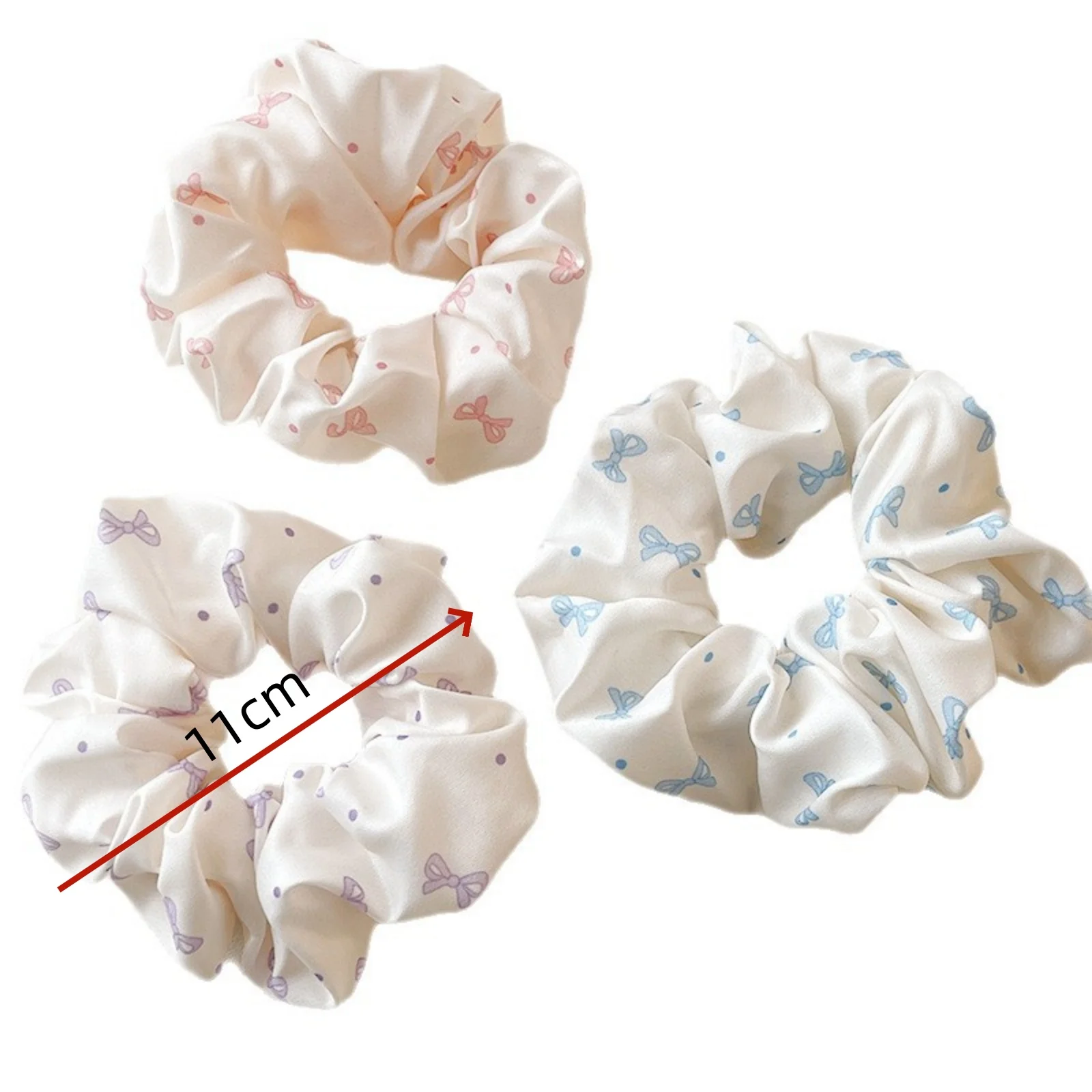 1PC Sweet Bow-patterned Satin Scrunchies, Cute Elastic Hair Ties for Girls, Soft Hair Accessories to Elevate Hairstyles