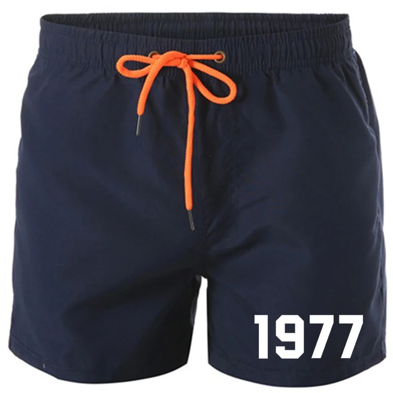1977 Print Quick Drying Shorts Summer Men Swimwear Beach Board Shorts Briefs Man Swim Trunks Swimming Shorts Beachwear For Male 2