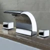 8" Widespread Bathroom Sink Faucet 3 Holes 2 Handle Basin Mixer LED Waterfall US 3