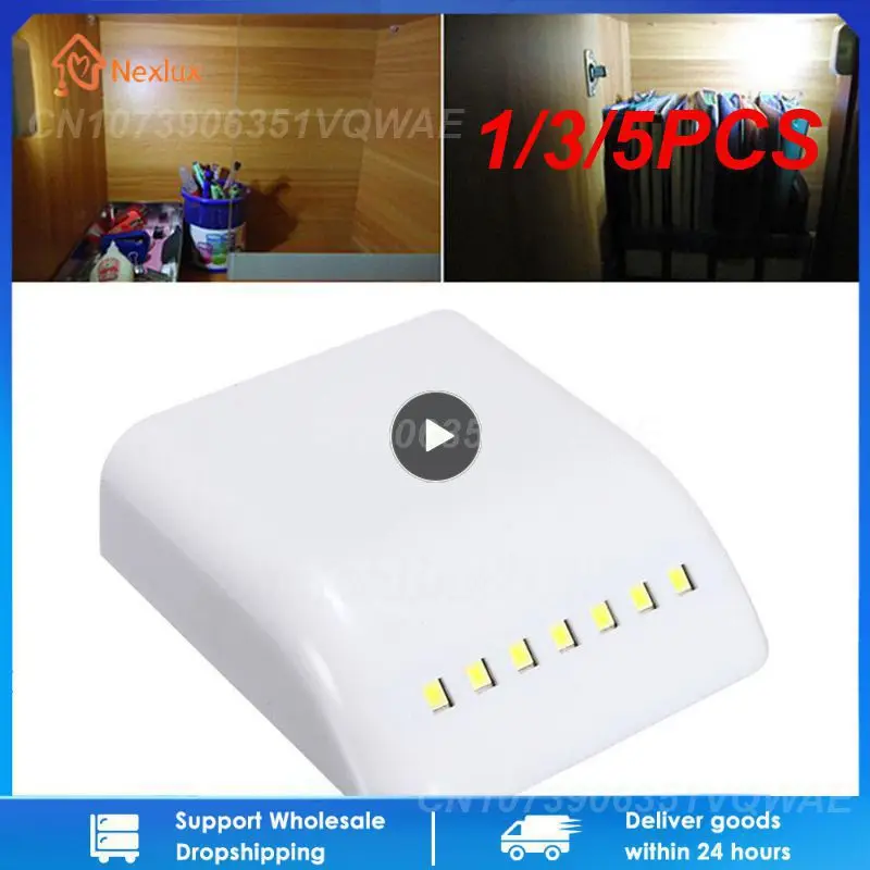 1/3/5PCS 7leds LED Under Cabinet Light Battery Powered Sensor Touch Closet Lamp for Kitchen Cupboard Wardrobe Inner Night Lamp