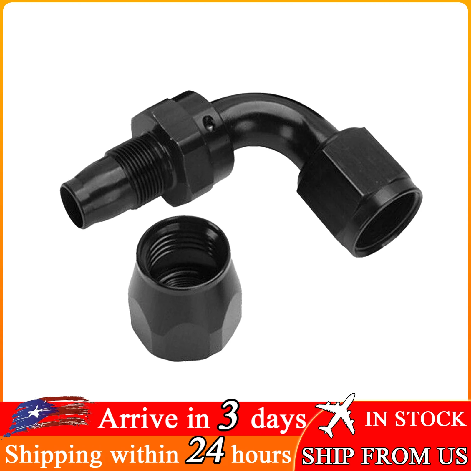 AN12 90 Degree Swivel Hose End T-6061 Aluminum Anodized Car Hose End Fitting Reusable Replacement Adapter Fuel