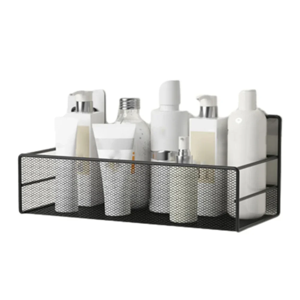 Punch-free Bathroom Self-stickers Rack Bathroom Shelf Toilet Space Storage Hang Basket Rack Organizer Hang On The Wall