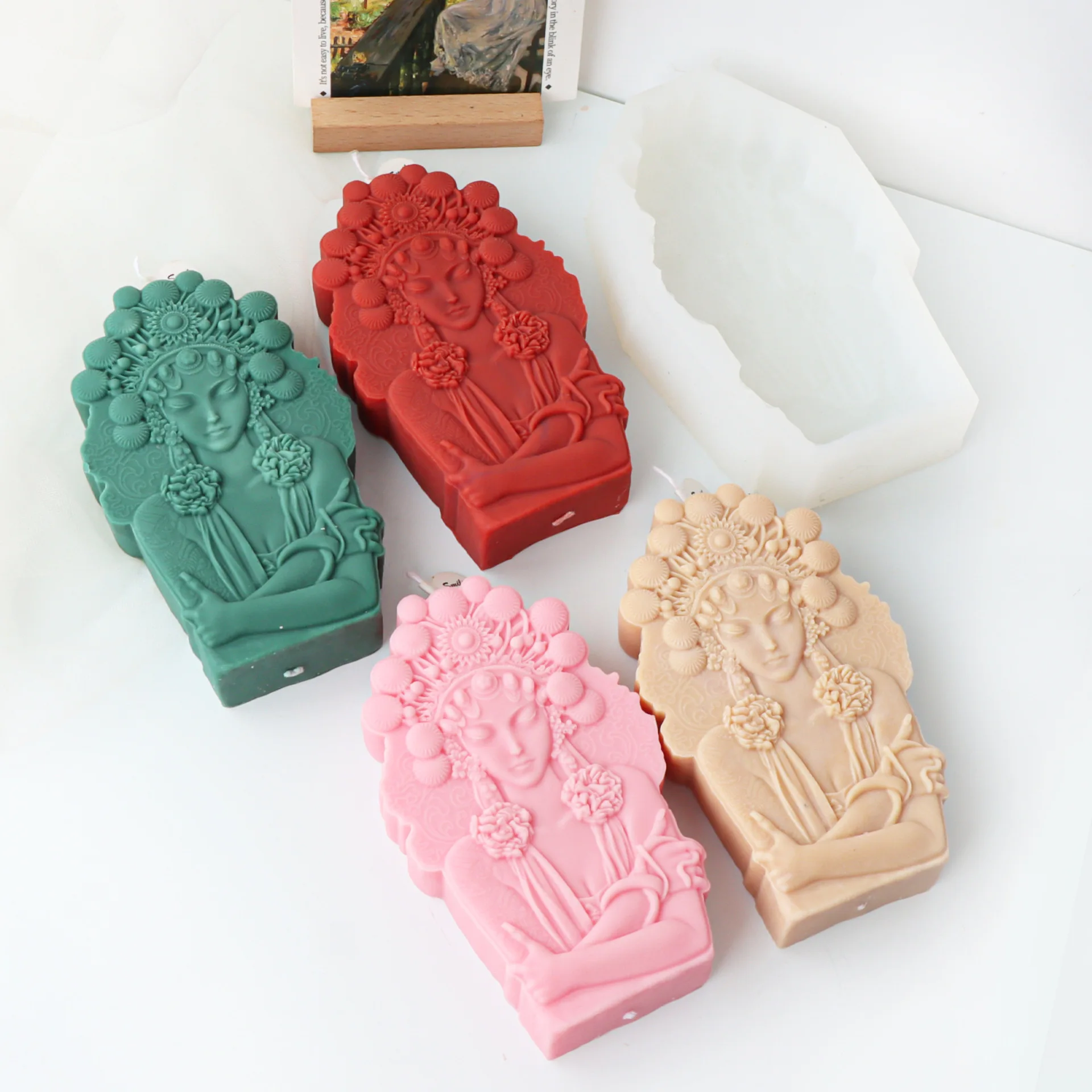 

Chinese Style Peking Huadan Portrait Candle, Silicone Mold, DIY Scented Plaster, Making Supplies, Resin Mould Art, Home Decor