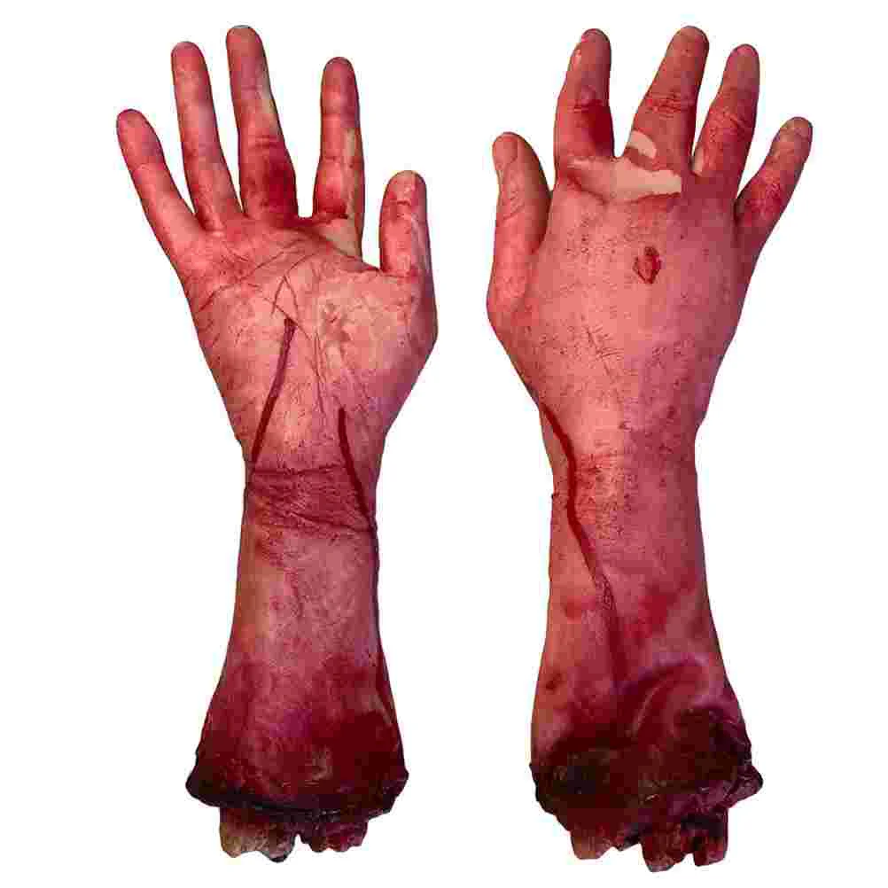 

2Pcs Halloween Halloween Accessoriess Decorations Scary Simulation Broken Hand Prank Body Parts Halloween Accessories