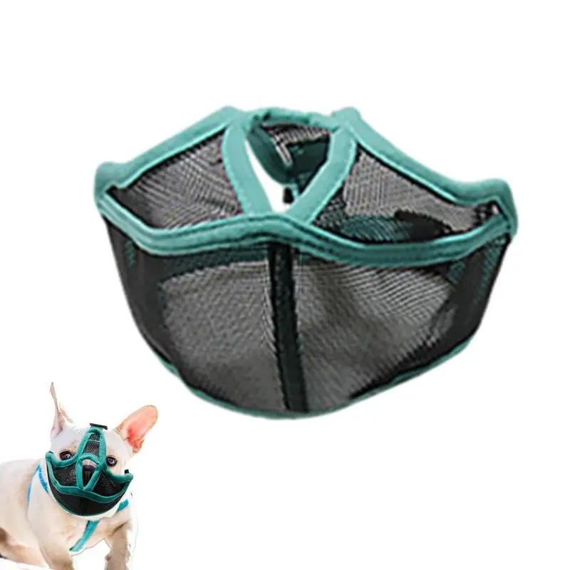 Mesh Bulldog Museruola Anti-Leccare Mesh Museruola Bocca Copertura Traspirante Anti-Morso Anti-Abbaio Mesh Dog Face Cover Museruola Per