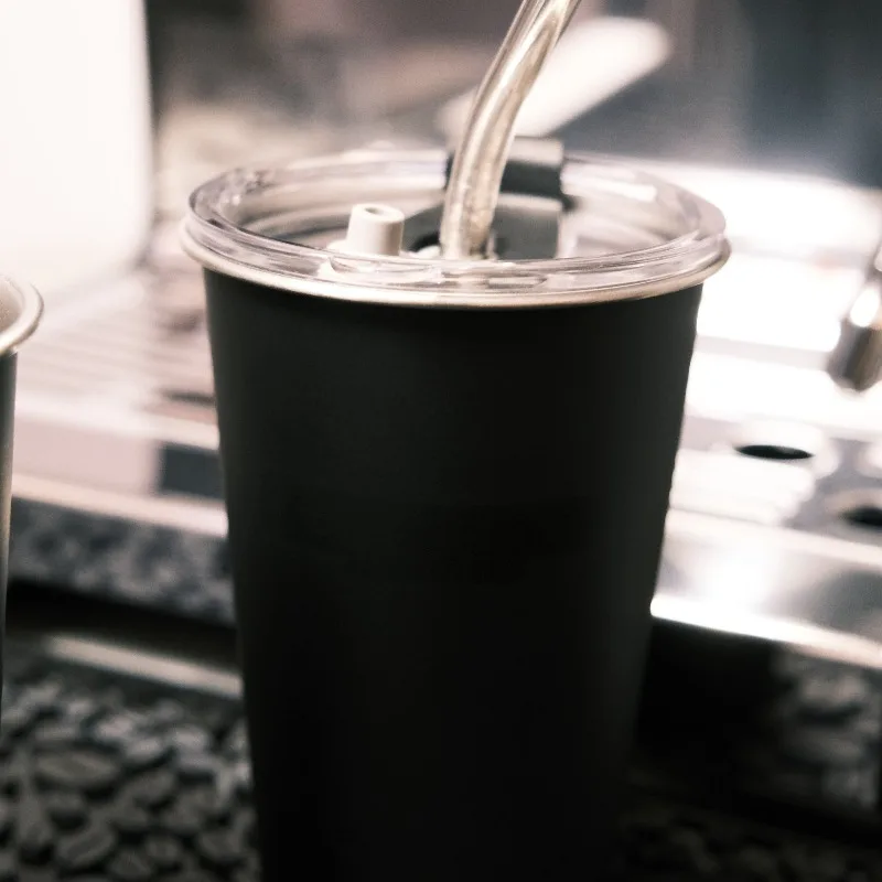 Stainless Steel Double Wall Vacuum Insulated Leak-Proof Coffee Tumbler with Lid and Straw