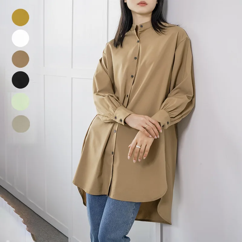 

Fdfklak High Grade New Short Nightshirt Loose Long Sleeve Summer Nightgowns Women Buttons Shirt Female Nightwear Dress
