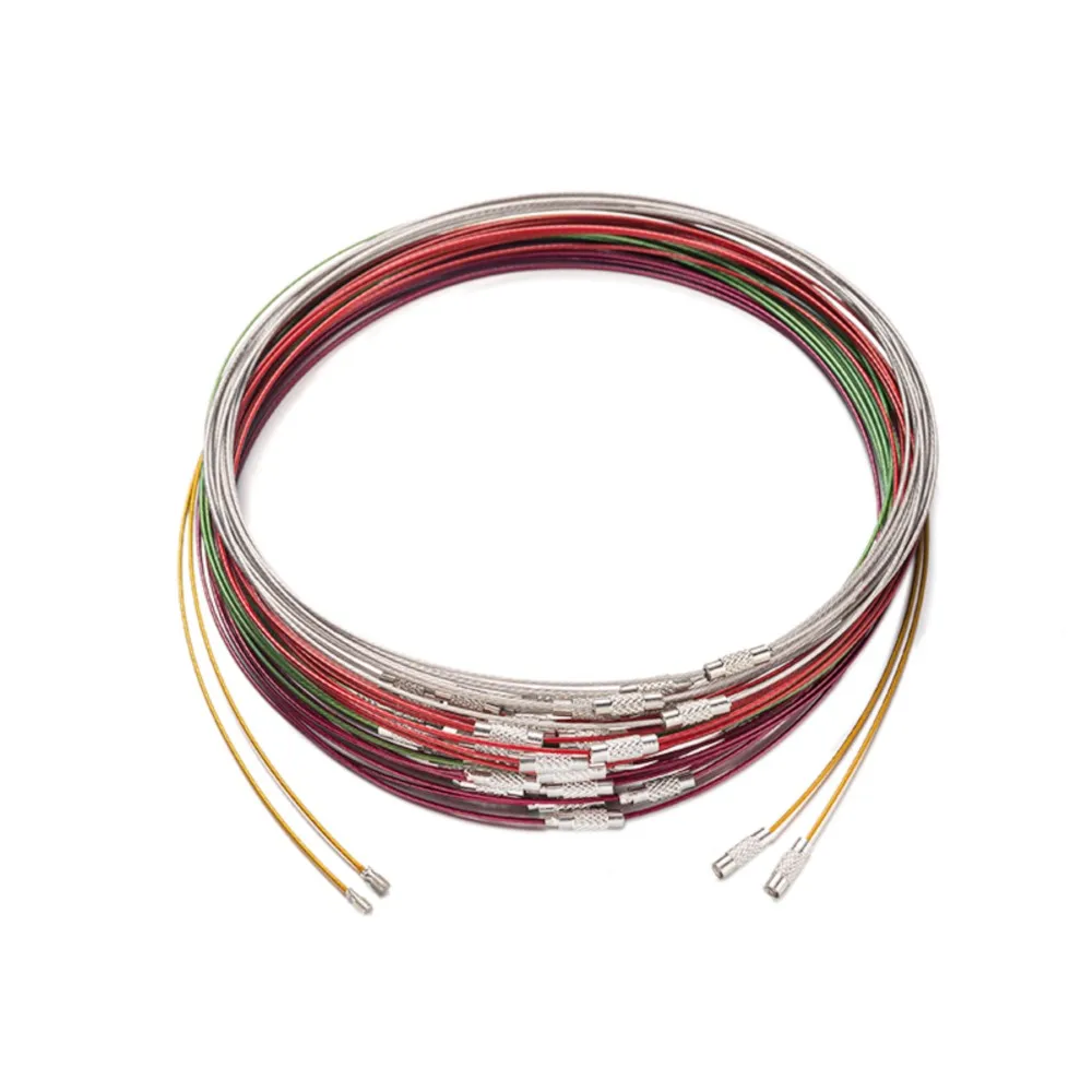 

10Pcs 46cm Stainless Steel Mix Colors Necklace Wire Cord Rope Choker For DIY Craft Jewelry Roughness Women Choker Necklace