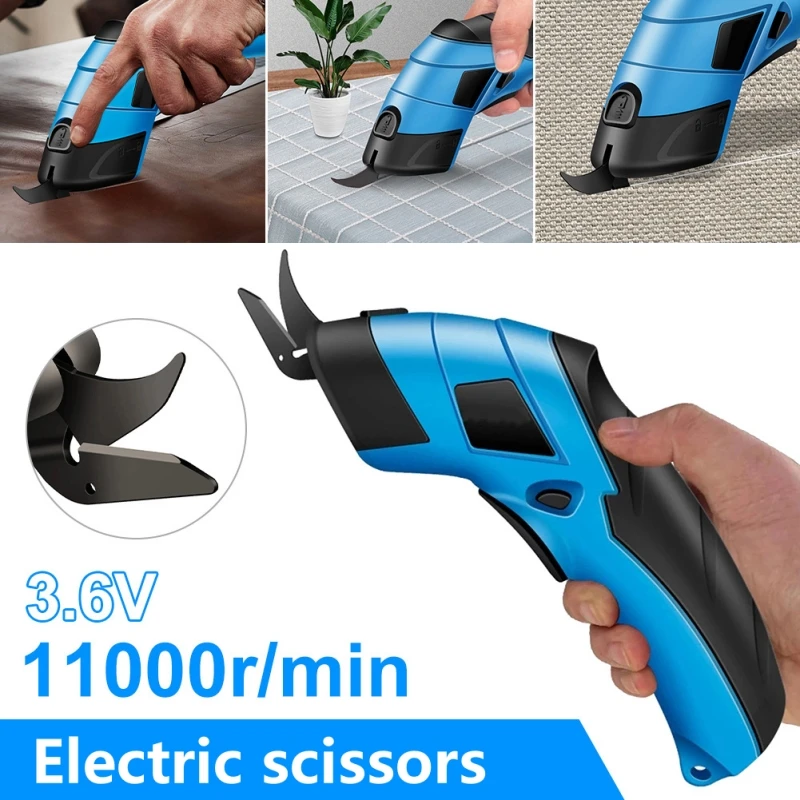 Rechargeable Electric Scissors Wireless Battery Cutter Cloth Carpet PVC Leather Cutting Tools Cordless Sewing Shear Doubl Blade electric scissors for cutting fabric cardboard plastic rechargeable cordless electric scissors electric fabric dropshipping