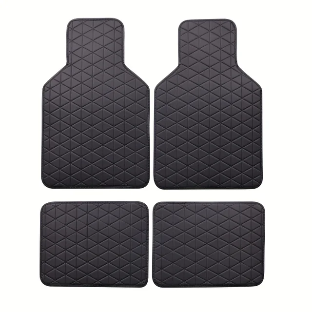 4Pcs PU Leather Car Mats 5