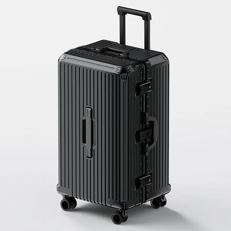 Large Capacity Luggage Aluminum Frame Box  Scratch-Resistant Trolley Case Thickened Luggage and Suitcase Charging Suitcase