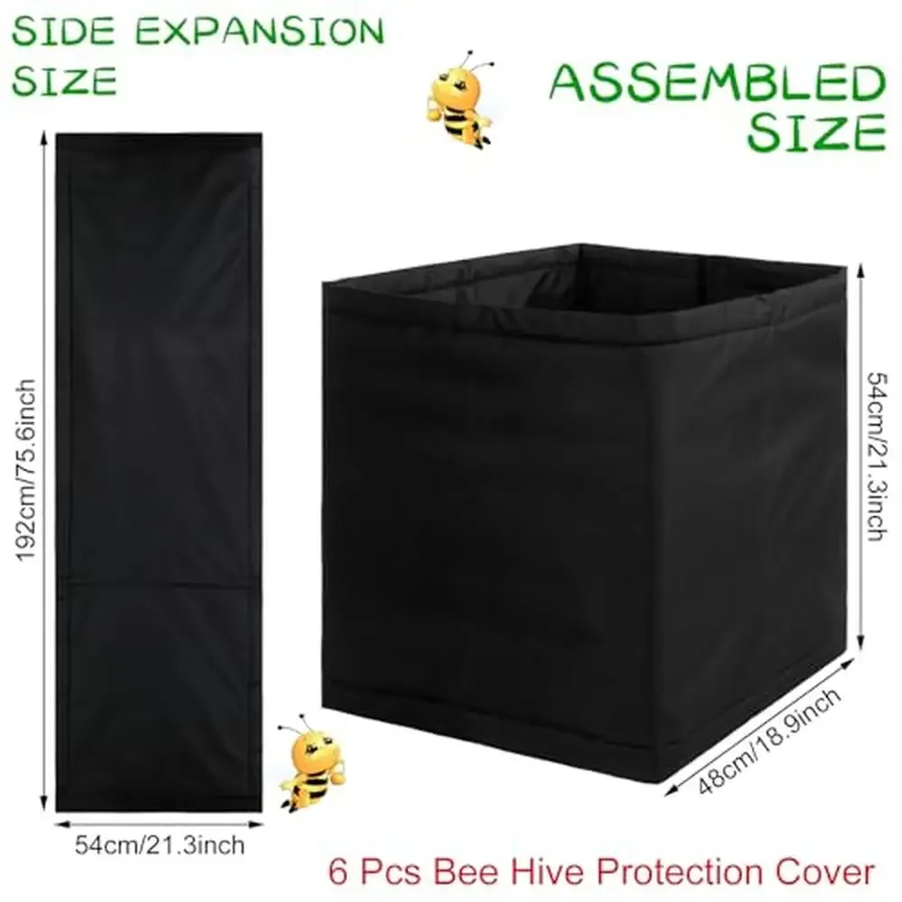6 Pack Winter Bee Hive Protection Cover Insulation Wraps Windproof Oxford Beekeeping Beekeeper Hive Cozy Wrap Beehive Warm