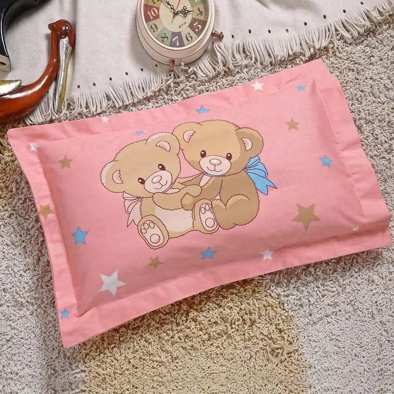 Baby Pillow Cartoon Children Pillows Feather Cotton Core+Pillowcase Infant Girls Boys 0-12 Years Old Toddler Breathable Soft 2