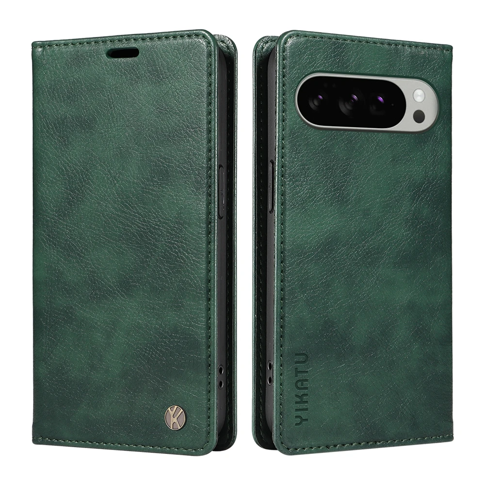 Premium Magnetic Leather Wallet Flip Case | Ultra Slim Shockproof with Litchi Texture