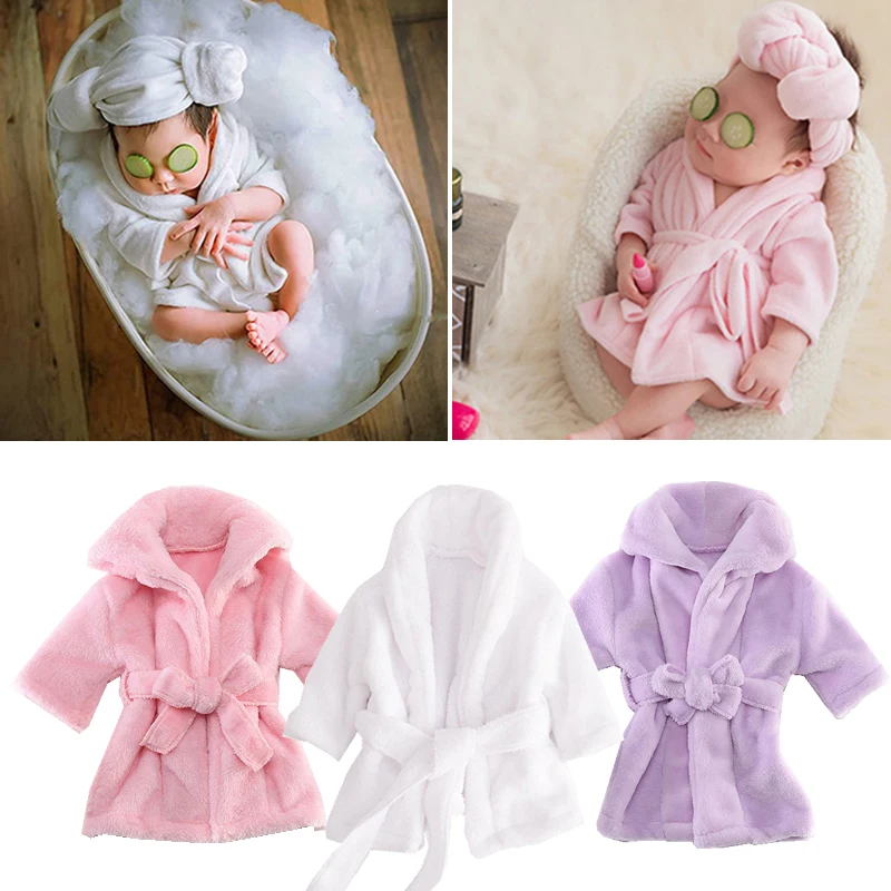 PhotographyforNewbornsBathrobeBabyAccessoriesSoftCoralFleece
