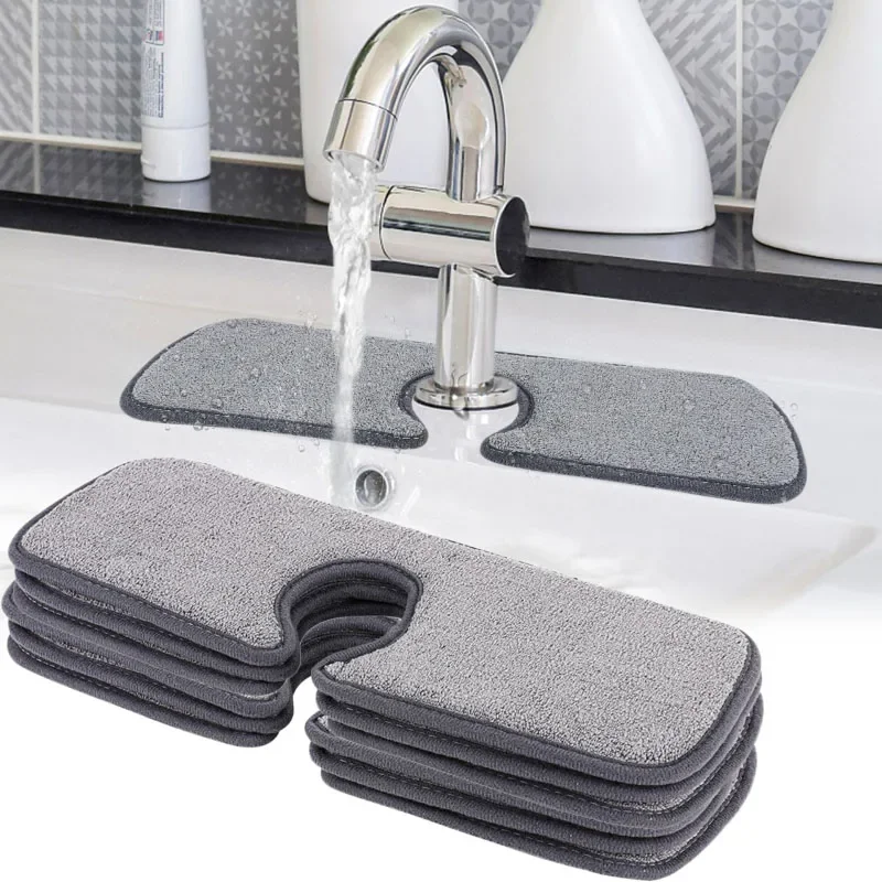 

2024 Bathroom Faucet Sink Water Absorption Pad Kitchen Accessories Anti-Splash Dry Pad Washing Waterproof Cover Countertop Pad