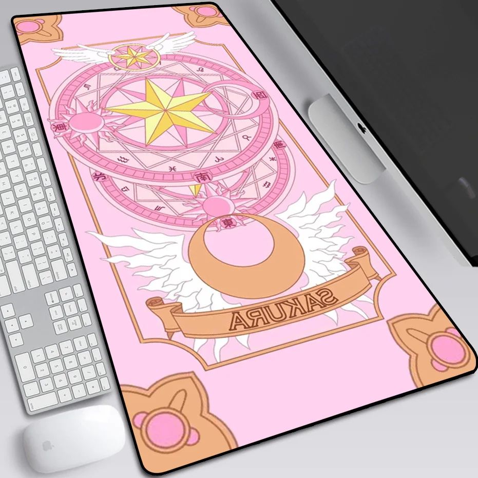 

XGZ 90x40CM Anime Mouse Pad for Gamer Cute Kawaii Large Gaming Lock Edge Mouse Pad XXL Pink Carpet Rug Laptop Keyboard Desk Mat
