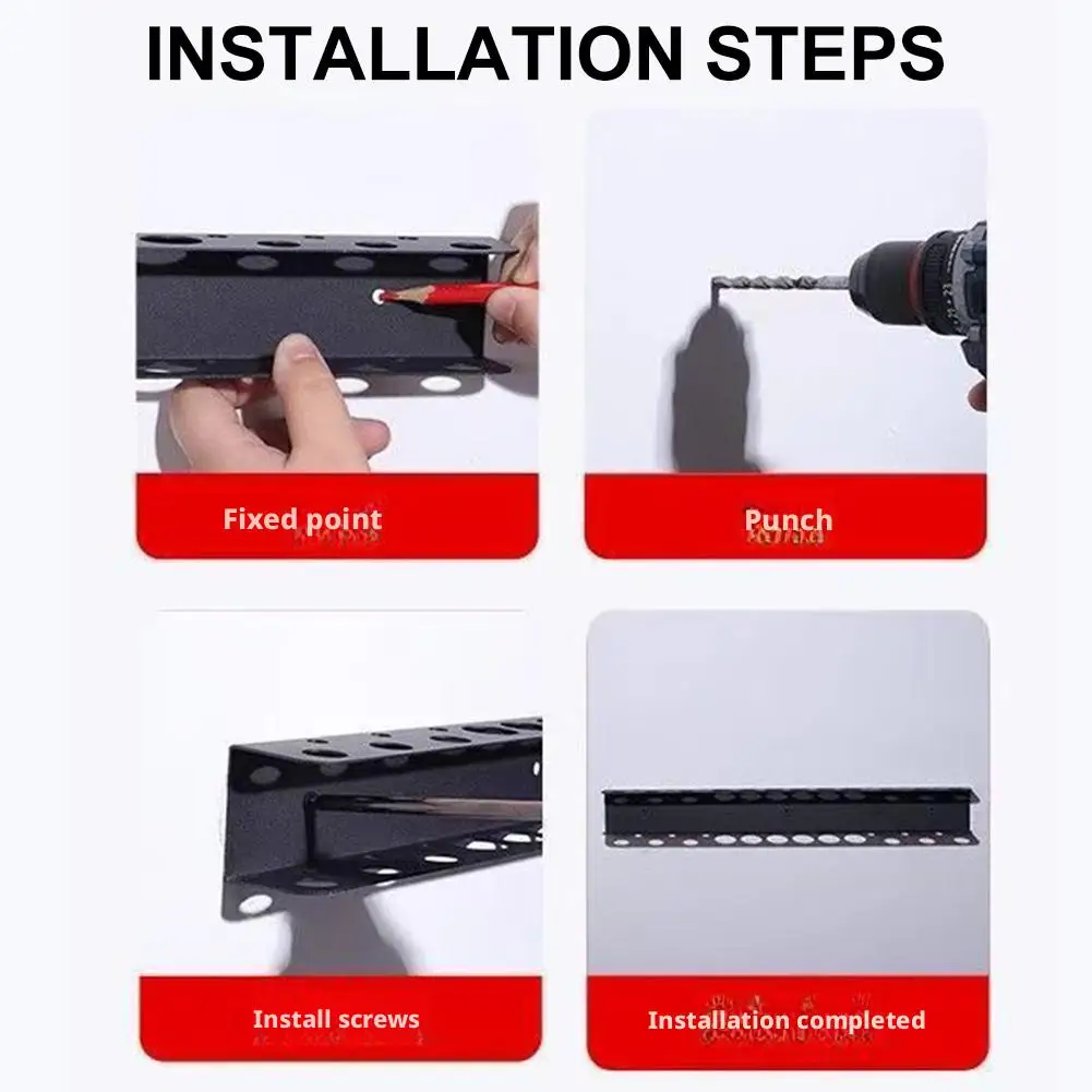 Holes Easy To Install Wall Mounted Tool Holder for Various Sized Pliers Tool in Garage NEW