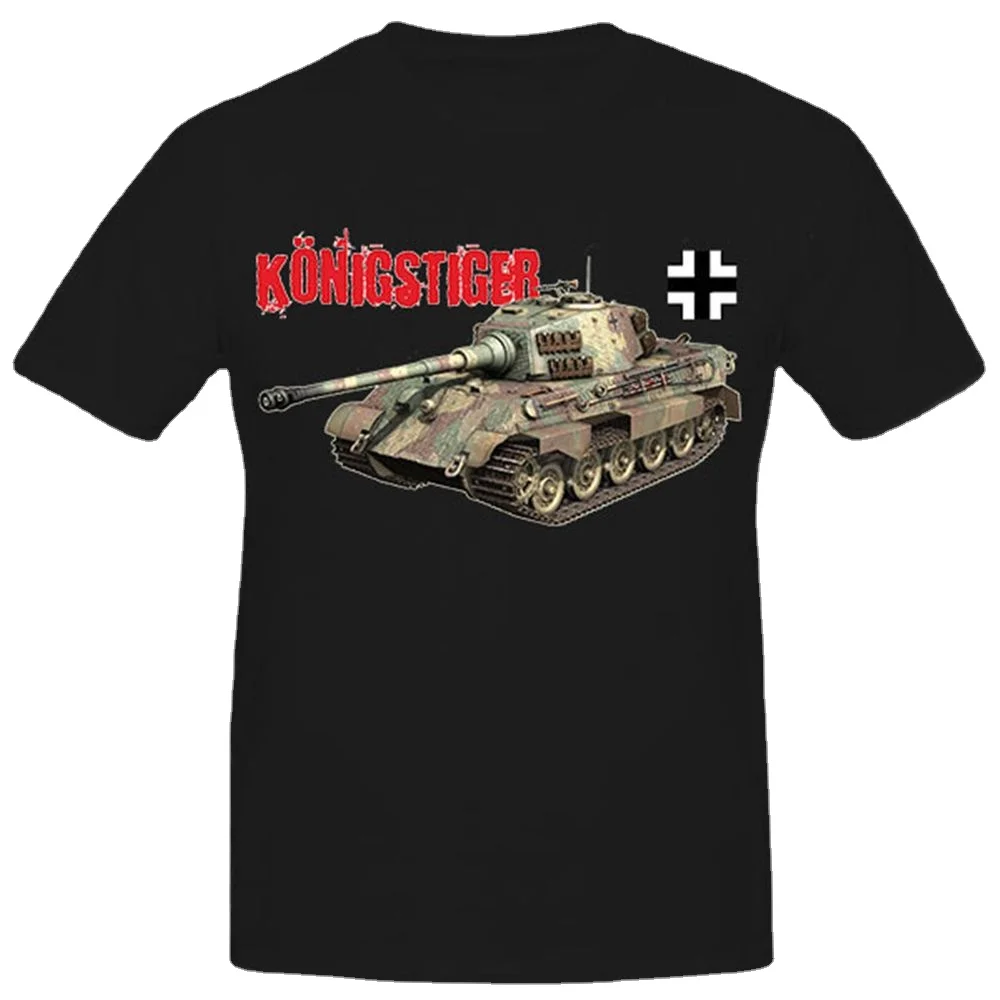 

Königstiger Panzer King Tiger Tank T-Shirt. Summer Cotton Short Sleeve O-Neck Mens T Shirt New S-3XL