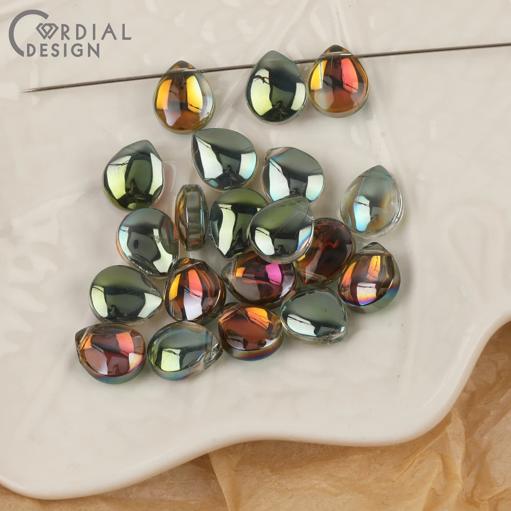 Cordial Design 10*12MM 300pcs Beads Making/Hand Made/DIY Glass Bead/Aurora Effect/Waterdrop Shape/Jewelry Findings & Components - cordial