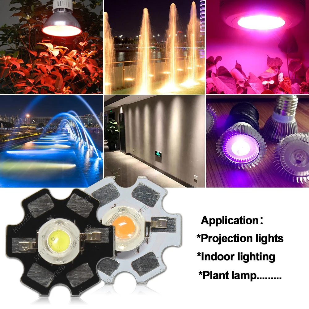 led lamp led lamp beads led chip led lamp bulb 10pcs high power LED COB chip 1W 3W 5W warm cool white red blue green yellow full spectrum 660nm 440nm grow light aquarium lamps