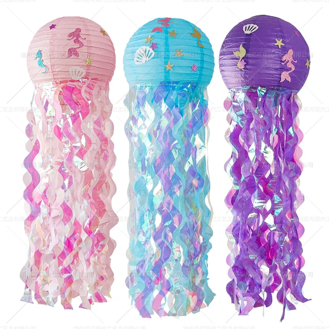 Little Mermaid Theme Party Decorative Jellyfish Lanterns Under The Sea  Paper Lantern Happy Birthday Party Decor Kids Girl - Party & Holiday Diy  Decorations - AliExpress