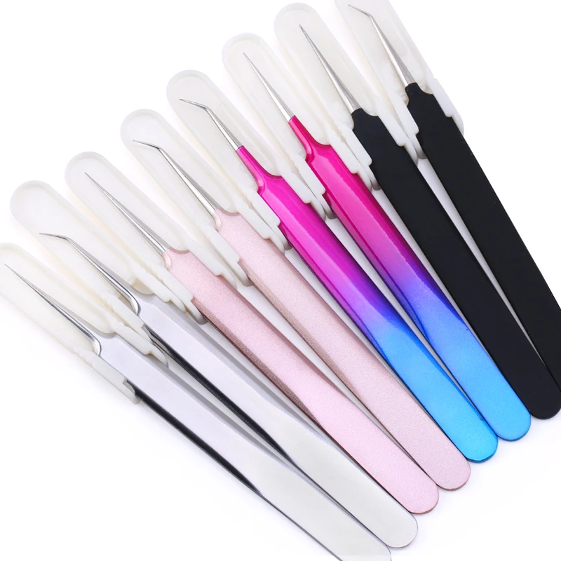 1 Pcs Eyelashes Tweezers Stainless Steel superhard Tweezers High Precision Anti-static tweezers for Eyelash Extensions