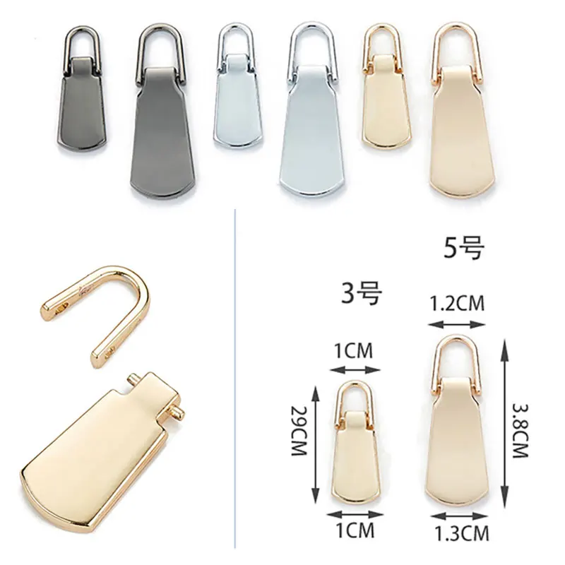 5Pcs Zipper Pull Replacement Metal Zipper Slider Handle Mend Fixer Tab Repair for Luggage Suitcase Backpack Jacket Bags zipper repair kit zipper pullers zipper sliders zipper heads zipper accessories