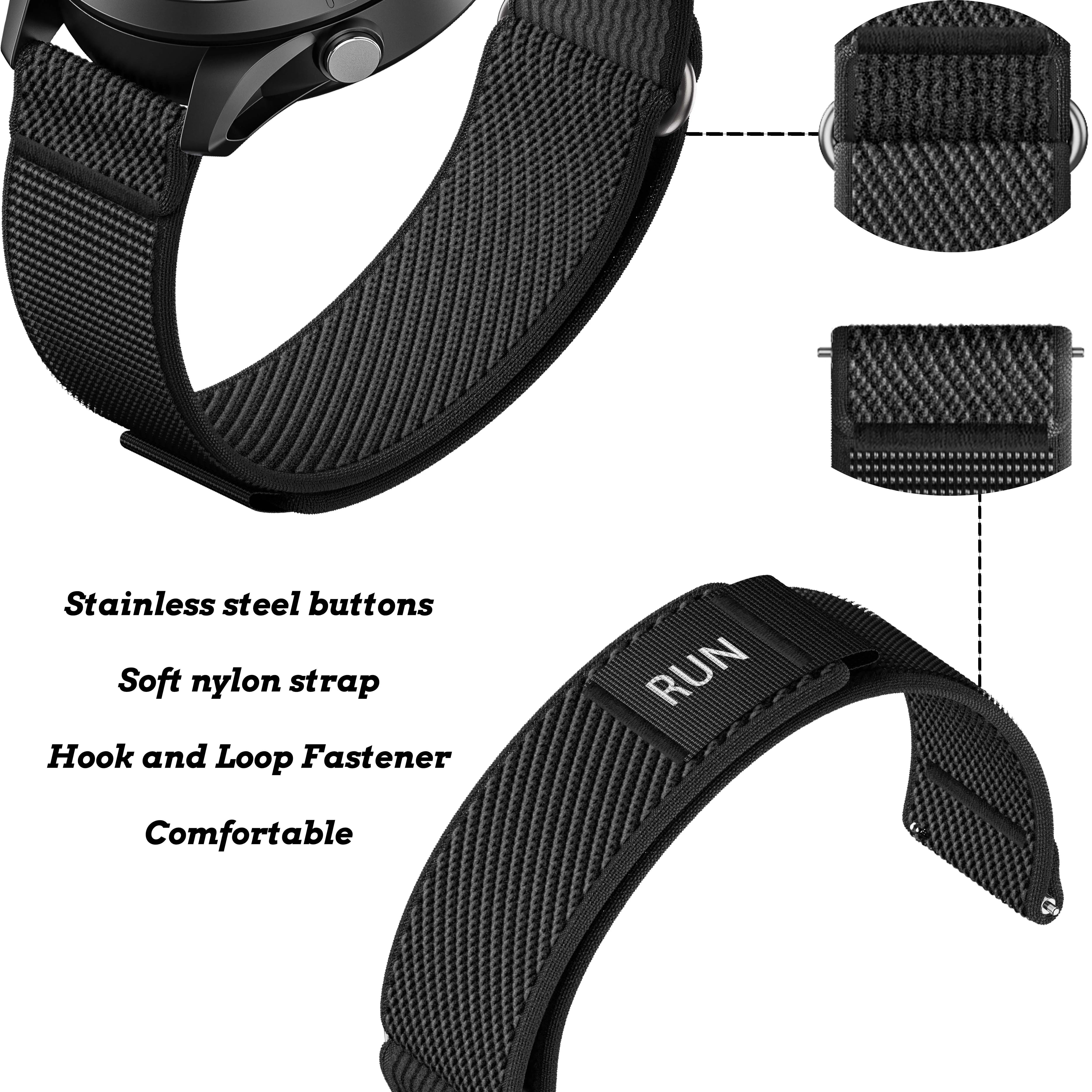 Military-Style Nylon Canvas Watch Band - Sporty and Durable Strap