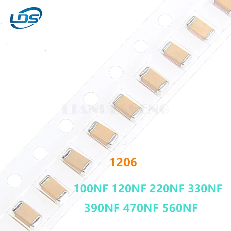 100pcs SMD Ceramic Capacitor 1206 100nF 120nF 150nF 220nF 330nF 390nF 470nF 560nF 680nF 100pcs smd ceramic capacitor 0603 100nf120nf 150nf 220nf 330nf 470nf 560nf 680nf 820nf