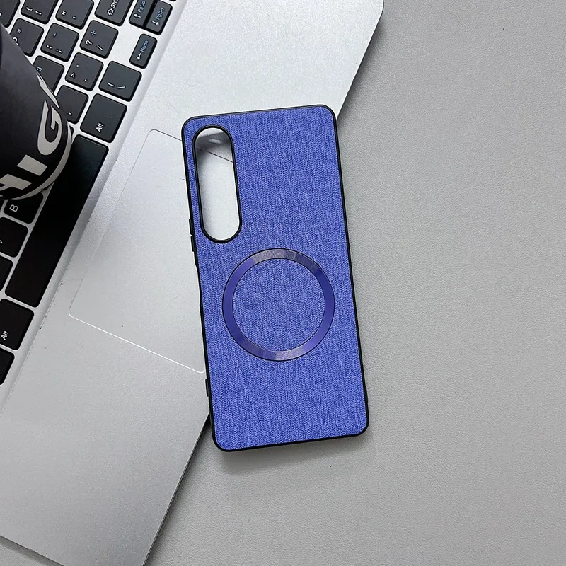 Fabric Cloth Texture Magnetic Phone Case - Shockproof with Magsafe Charging Compatibility