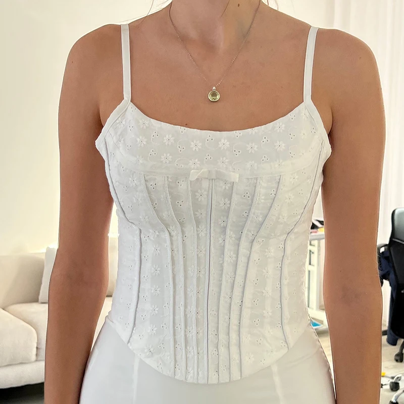 White Lace Corset Top Aesthetic Aesthetic Clothes Tanks Camis