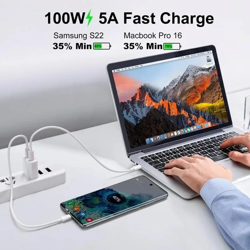 รูปสินค้า สายชาร์จ USB-C 100W ชาร์จเร็ว สำหรับ iPhone 15 Pro Max และอุปกรณ์อื่นๆ