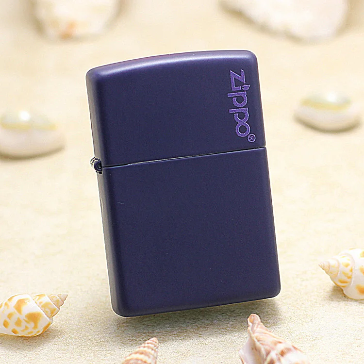 

Подлинная масляная Зажигалка Zippo, медная ветрозащитная синяя матовая керосиновая зажигалка, подарок с кодом защиты от подделки
