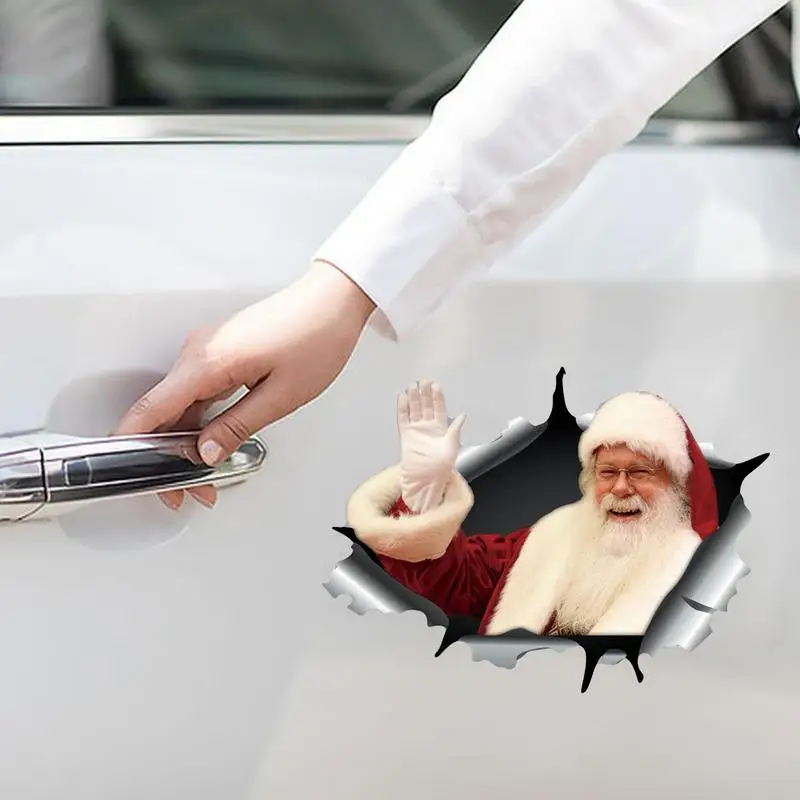 

Санта-Клаус, автомобильная наклейка на заднее стекло, автомобильная Рождественская магнитная наклейка, рождественский подарок, бирки с именем, наклейки с этикетками