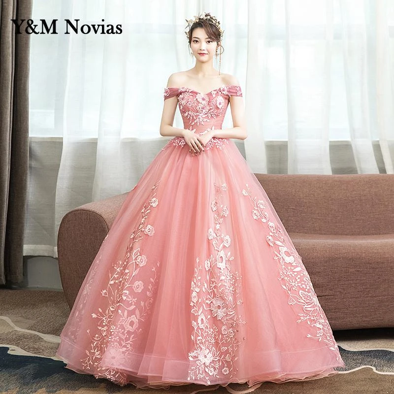 Vestido de fiesta de encaje largo lujo para 15 años, nuevo estilo quinceañera Vintage, Sexy, con hombros descubiertos, 9 colores, 2021| Vestidos de quinceañera| AliExpress