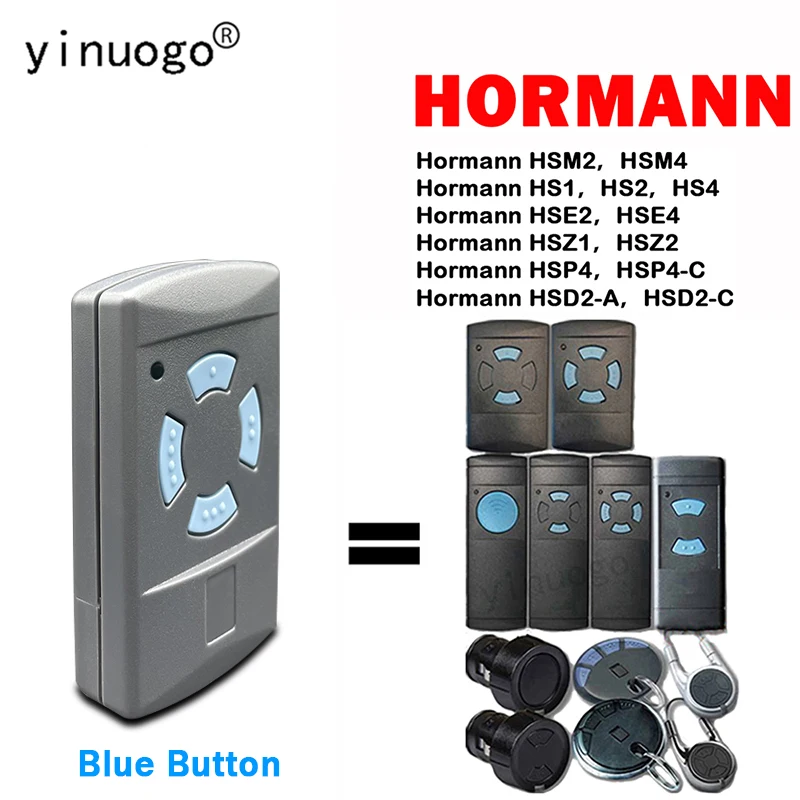 

HORMANN HSM2 HSM4 HSE2 HSE4 HSZ1 HSZ2 HS1 HS2 HS4 HSP4 HSD2 Blue Button Garage Door Remote Control 868.3MHz Garage Door Opener