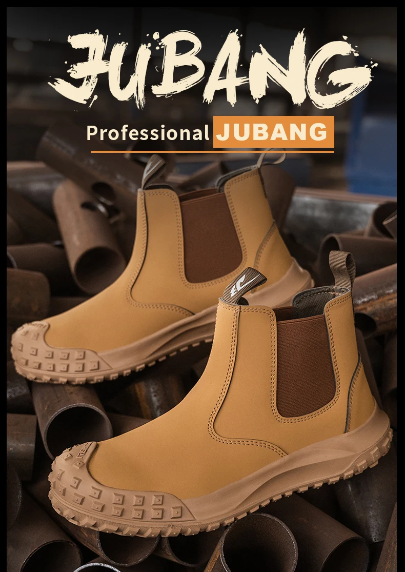 Quality Men Work Boots Anti-smash Anti-puncture Safety Shoes Chelsea Boots Anti-scald Welding Shoes Indestructible Men Boots