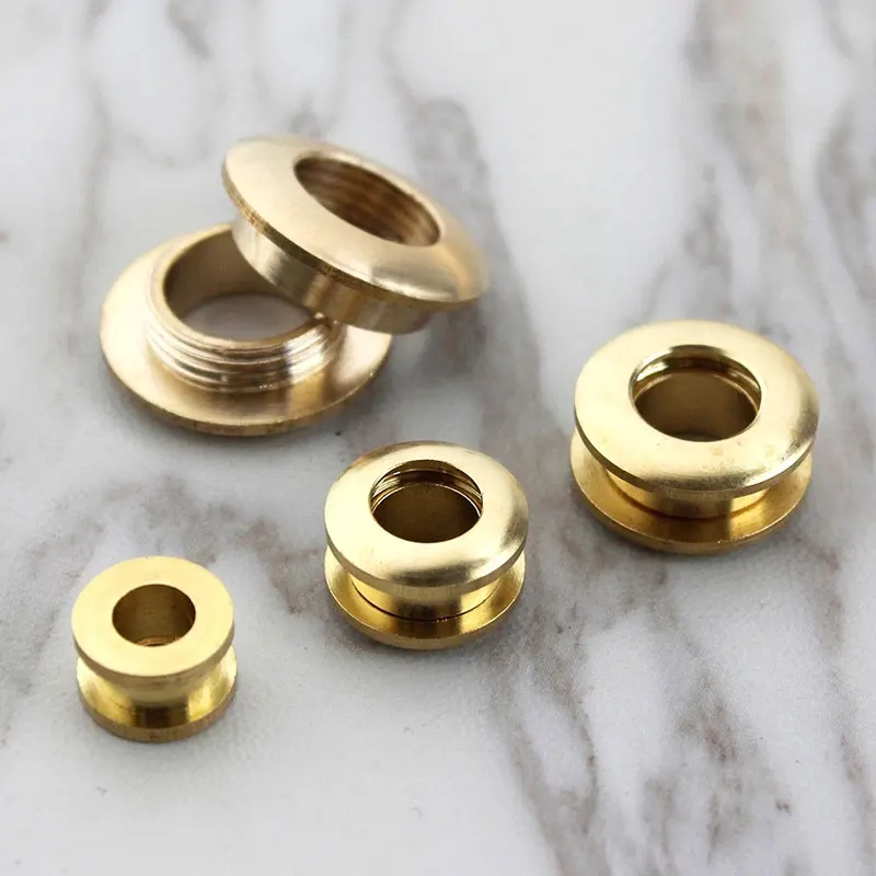 Solid Brass Screw Back Eyelets 1PC With Washer Grommets Bag Garment Shoes Clothes Jeans Leather Craft Accessories Buckles