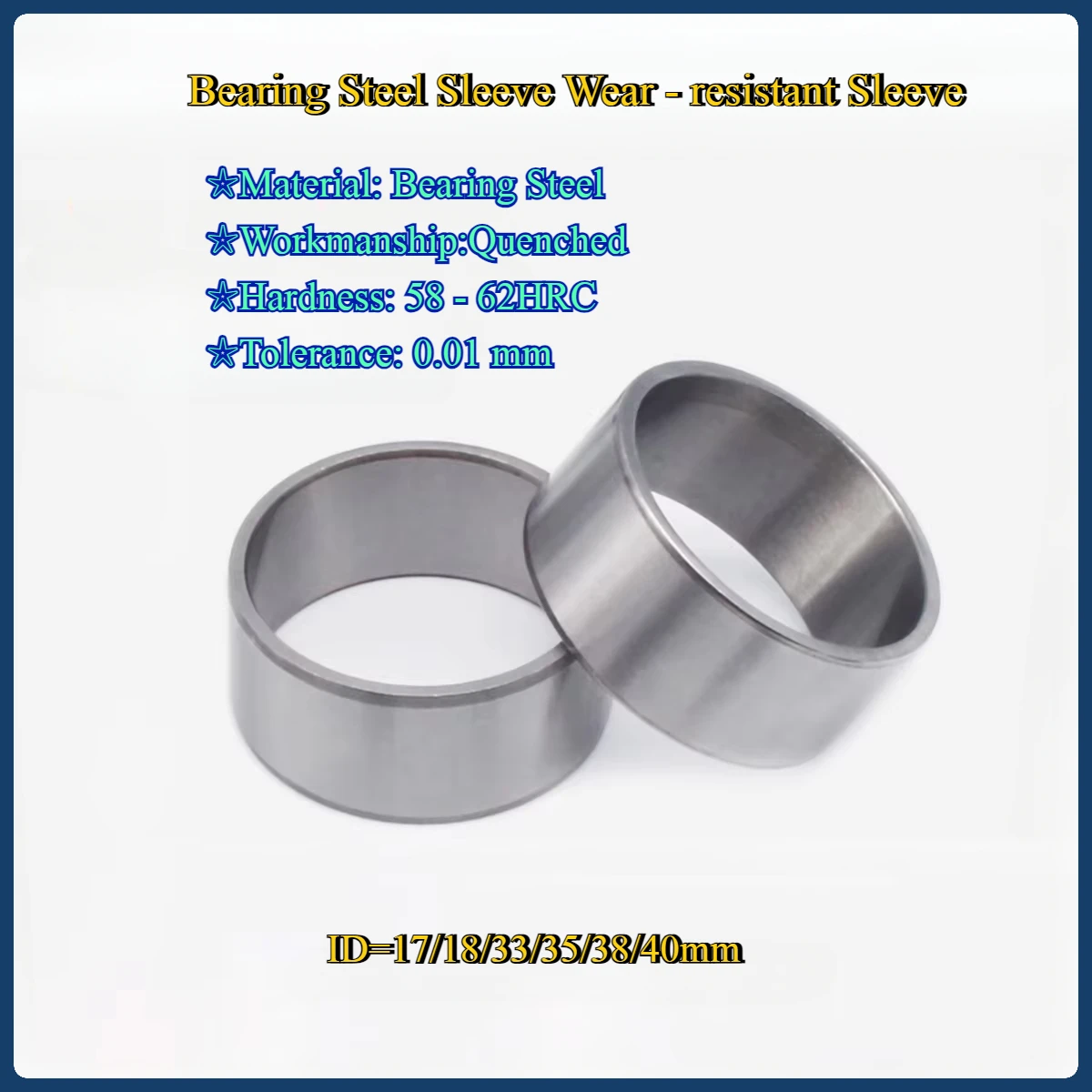 10mm ID Bearing Steel Sleeve Bushing - Wear-Resistant Guide Axle Sleeve