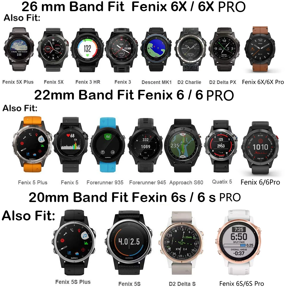 Acheter Bracelet en Silicone 22mm 26mm pour Garmin Fenix ​​7 7X 6 6X 5 5X  bracelet de montre à ajustement rapide pour Garmin Fenix ​​3/3 HR/3 bracelet  de montre intelligente saphir