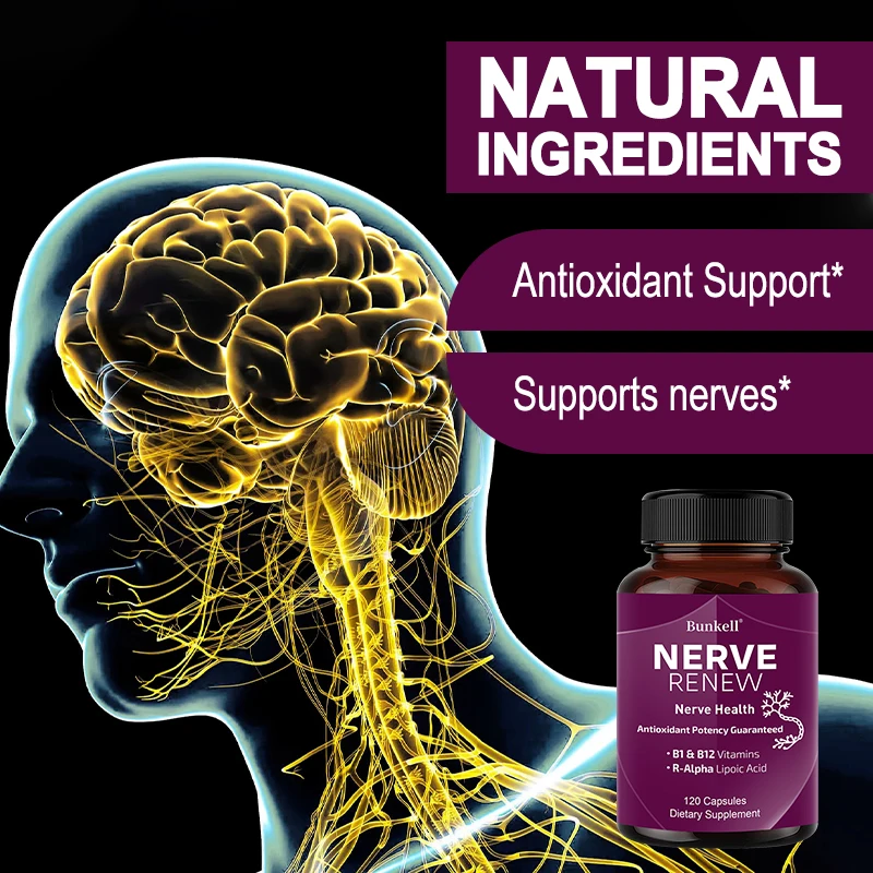 Nerve Support Supplements Supports Healthy Nerve Function Blood Flow Circulation Antioxidant 120 Capsules