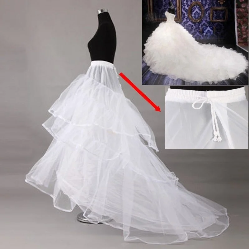 

White Over Size Plus Size 2 Layer Long Trail Bridal Gown Crinolin Petticoat Underskirt Bride Wedding