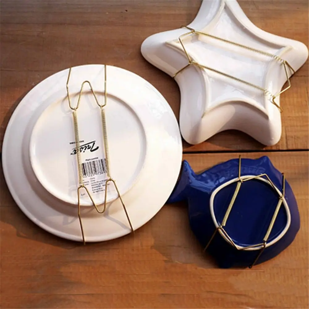 Wall Mounted Organizer Wall Display Plates Hanger W Type Dish Spring Holder